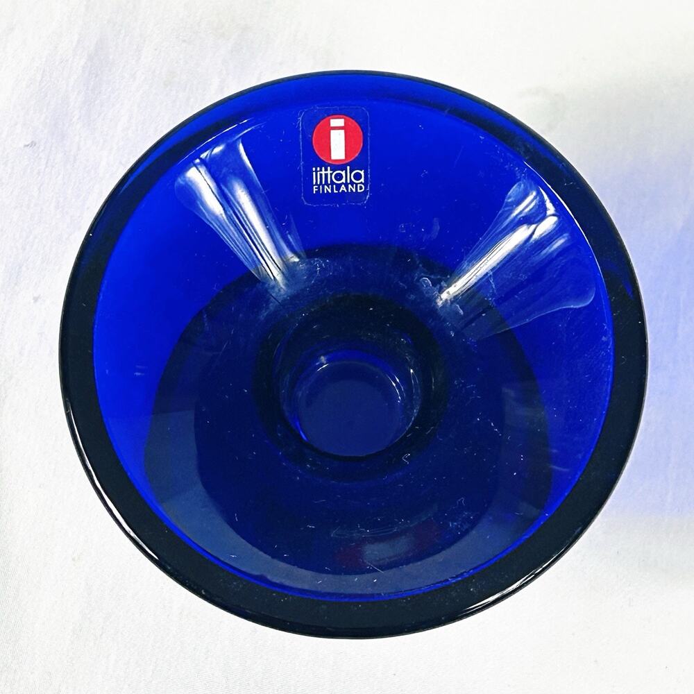 Pair of iittala Kartio Cobalt Blue Candle Holders Finland in Original Box - Picture 3 of 8